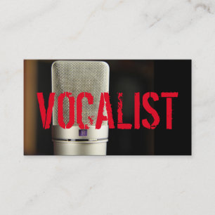 Vocalist, Singer, Performer, Music, Lessons Mic Business Card