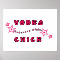 VODKA CHICK GIRLY PINK STARS GRAPHICS LOGO MOTTO A