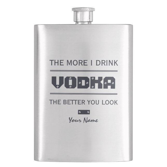 VODKA custom monogram flask (Front)