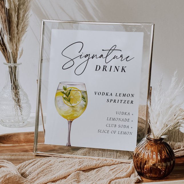 Vodka Lemon Spritzer Signature Drink Sign (Creator Uploaded)