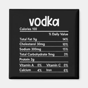 Vodka Nutrition Facts Thanksgiving Funny Drinking  Magnet