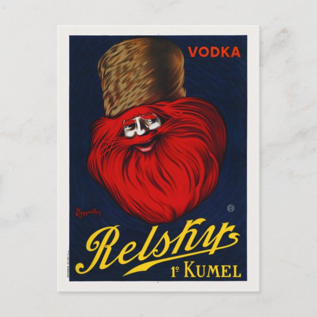 Vodka Relskys France 1911 Vintage Poster Postcard (Front)
