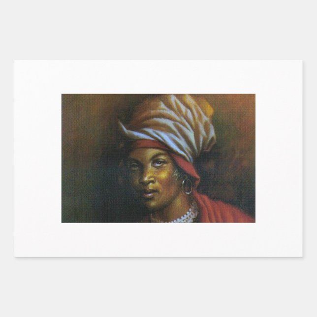 VODOU MAMBO GODDESS CECILE FATIMA WRAPPING PAPER SHEET (Front 3)