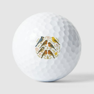 Vogel-Mandala – Heimische Singvögel Golf Balls