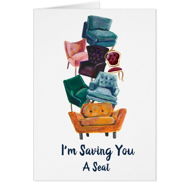 Vogue & Trendy Stacked Chairs Illustration (Front)