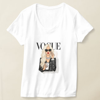 Vogue white half sleeves T-Shirt