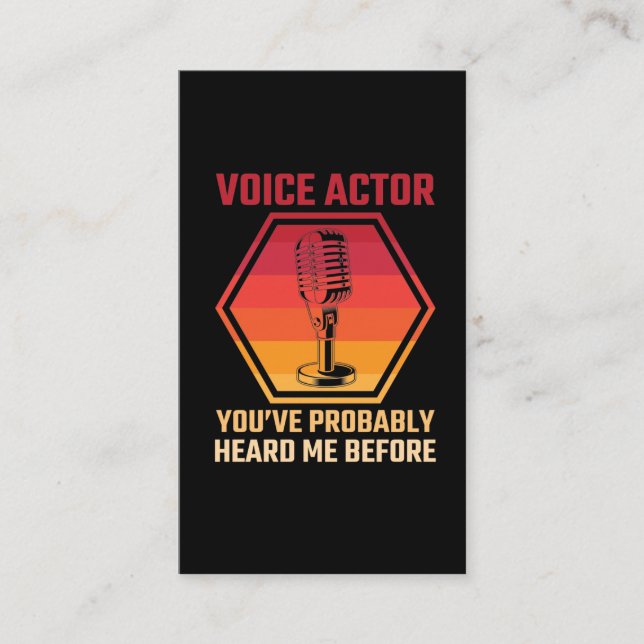 Voice Actor Heard Movie Radio Microphone Speaker Business Card (Front)