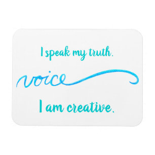 "Voice" Blue Throat Chakra Inspiring Words Magnet