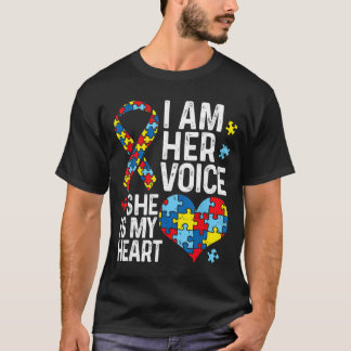 Voice Heart Autism Awareness Month Girls Mum T-Shirt