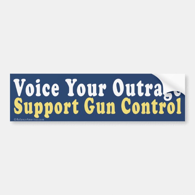 Voice Outrage Support Gun Control Bumper Sticker (Front)