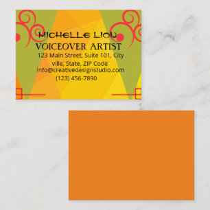 Voiceover Artist Modern Yellow Business Card