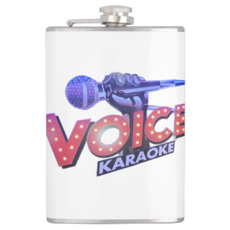 Voices 1 side printed brown hip flask
