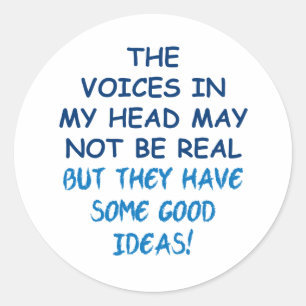 Voices in My Head Classic Round Sticker