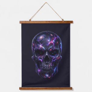 Void‑Carved Cosmic Skull Hanging Tapestry