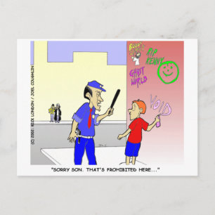 Void Graffiti Funny Police Cartoon Gifts & Tees Postcard