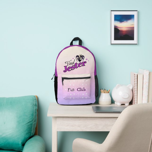 Void Jester Club  Face Printed Backpack (Insitu)