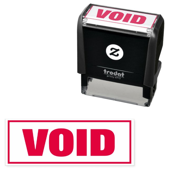 VOID self inking office stamp with boxed border (In Situ)