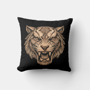 Void Tiger Abstract Power Symbol   Bold Strength  Cushion
