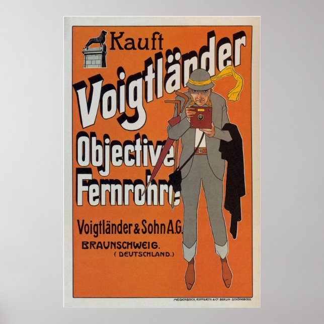 Voigtlander Objective Fernrohre ~Vintage Camera Ad Poster (Front)
