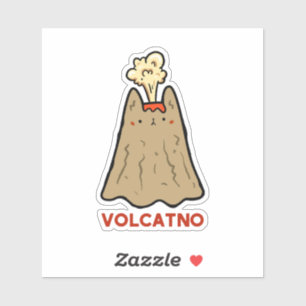 Vol-cat-no Cute Cat Pun Vinyl Sticker