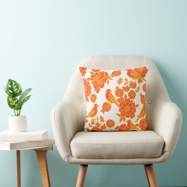Vol Soft Pink 🌸 Floral Bird Cushion (Chair)