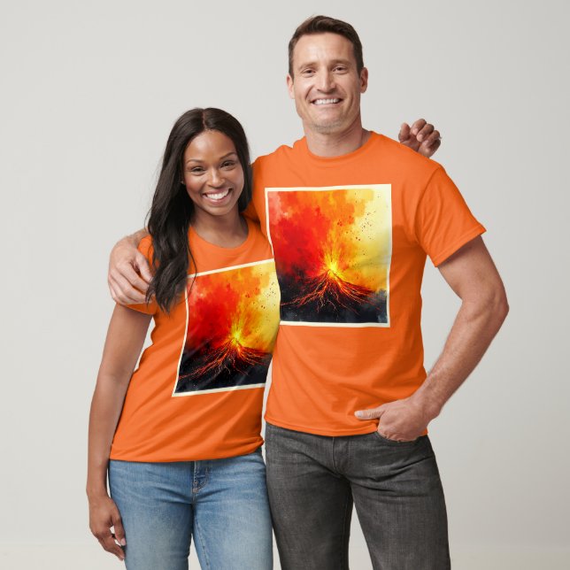 Volcanic Eruption Abstract Art T-Shirt (Unisex)