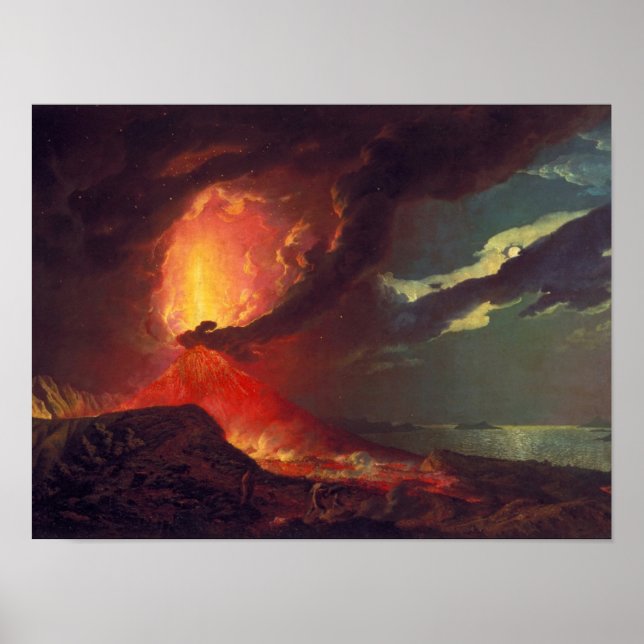 Volcanic Eruption of Mount Vesuvius (Wright) Poster (Front)