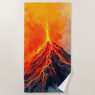 Volcanic Eruption: Raw Power Beach Towel
