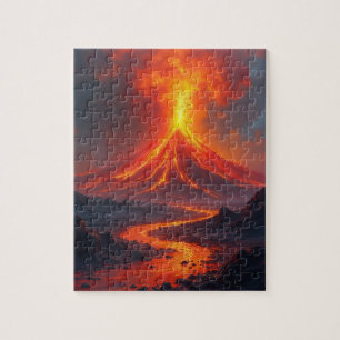 volcanic eruption with lava flows jigsaw puzzle
