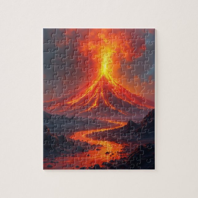 volcanic eruption with lava flows jigsaw puzzle (Vertical)