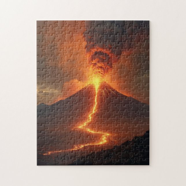 Volcanic eruption with lava jigsaw puzzle (Vertical)