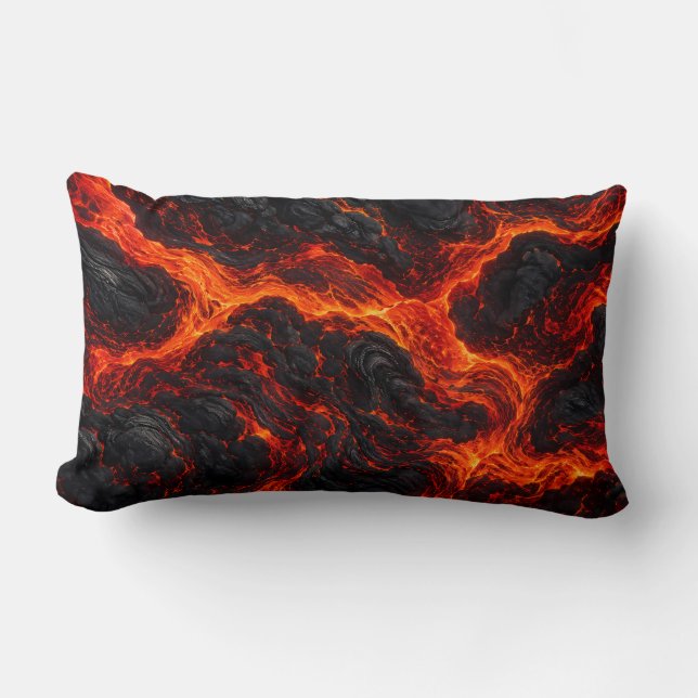 Volcanic Fire Rivers Decorative Lumbar Cushion (Front)