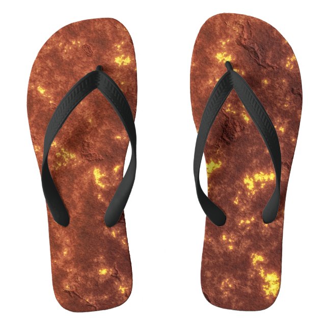 Volcanic hot lava planet surface jandals (Footbed)