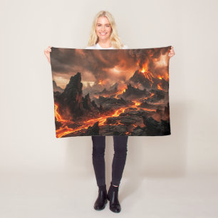 Volcanic Lava Fleece Blanket