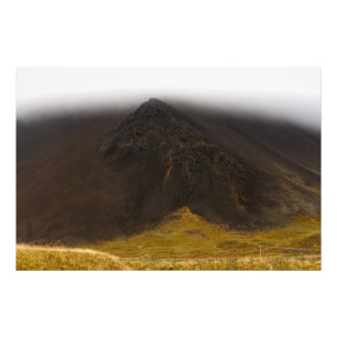 Volcanic mountain and low clouds photo enlargement print