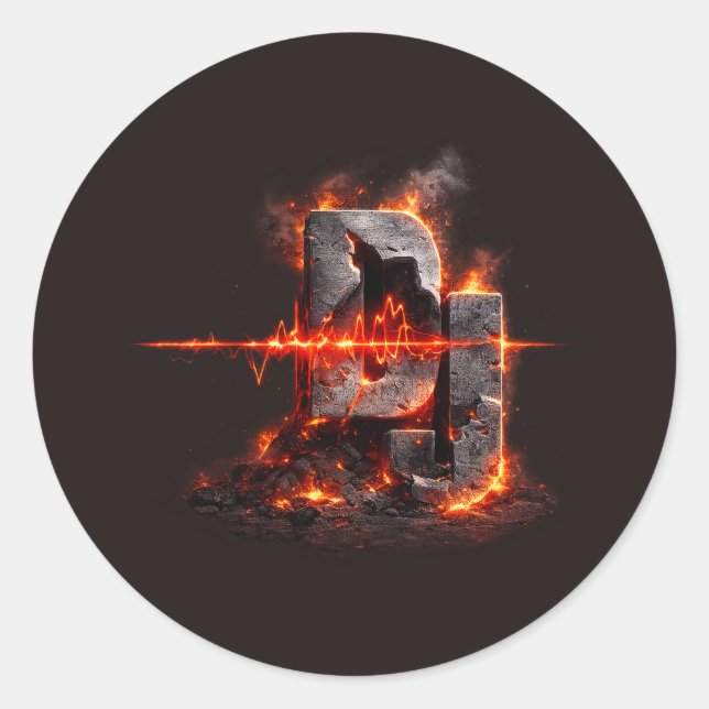 Volcanic Pulse DJ Classic Round Sticker (Front)