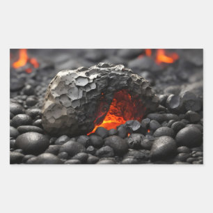 Volcanic rock rectangular sticker