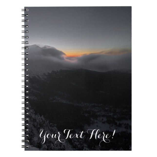 Volcanic Sunset Over Majestic Mountain Peaks Notebook (Front)