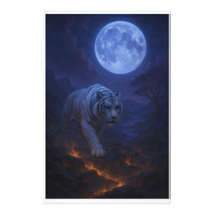 Volcanic White Tiger Premium Wall Art – Fine Art