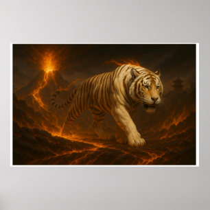 Volcanic White Tiger Premium Wall Art – Fine Art