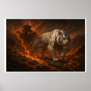 Volcanic White Tiger Premium Wall Art – Fine Art