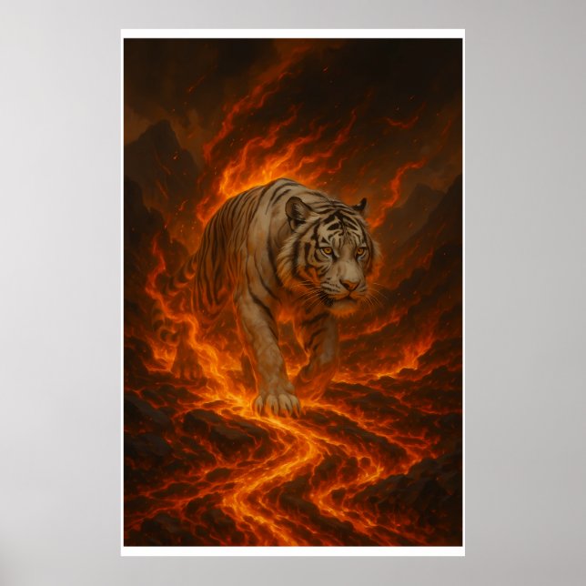 Volcanic White Tiger Premium Wall Art – Fine Art C (Front)