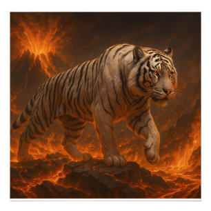 Volcanic White Tiger Premium Wall Art – Fine Art C
