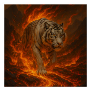 Volcanic White Tiger Premium Wall Art – Fine Art C