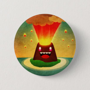 Volcano ***//// 6 cm round badge