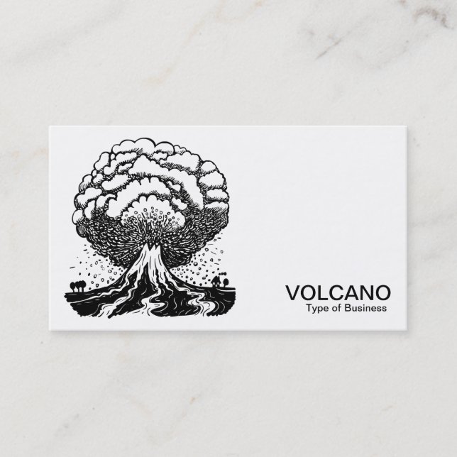 Volcano - Black on White Business Card (Front)