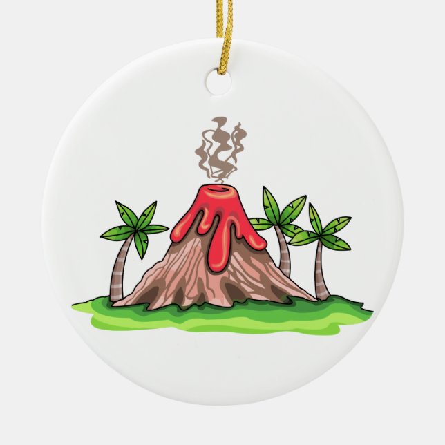 Volcano Ceramic Tree Decoration (Front)
