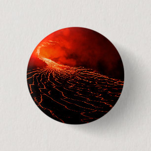 volcano eruption 3 cm round badge