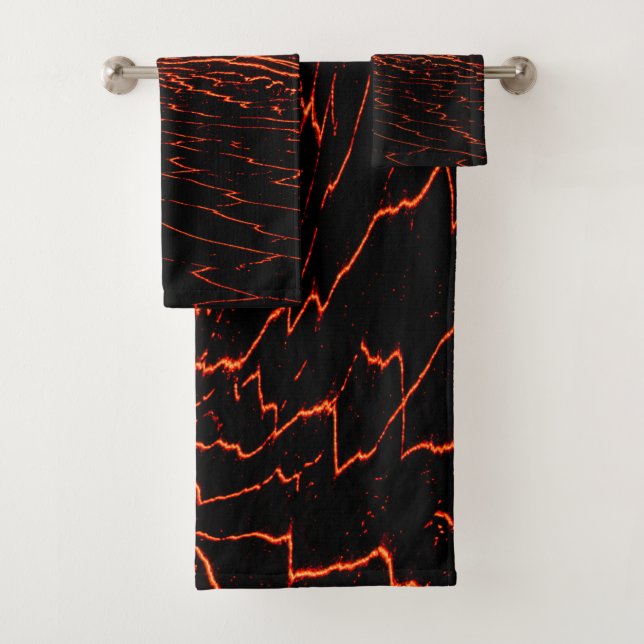 volcano eruption bath towel set (Insitu)