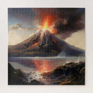 Volcano Eruption over Water Jigsaw Puzzle